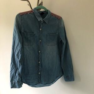 Empyre denim shirt / jacket with textile detailing
